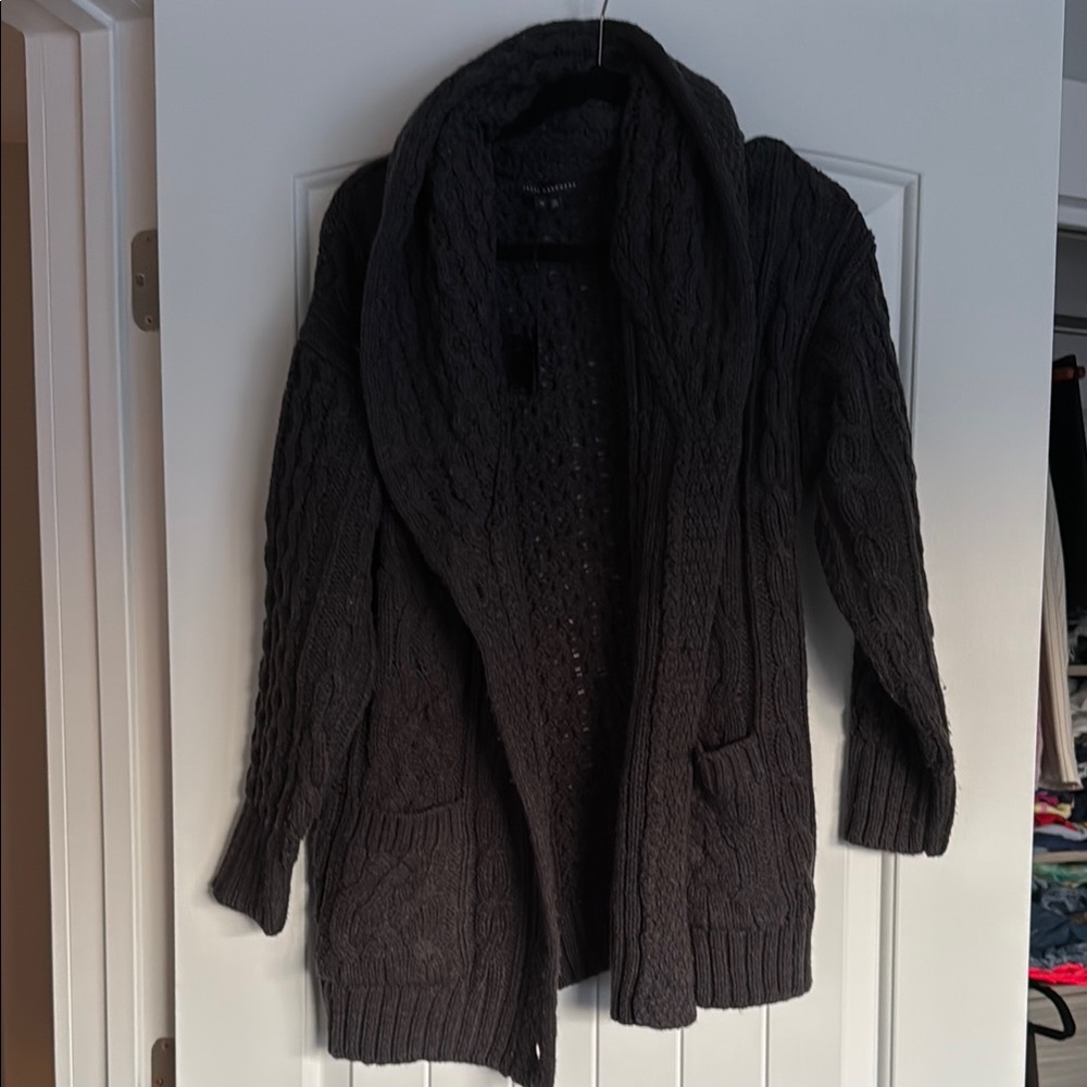 Skull Cashmere grandpa Cable Knit Cardigan